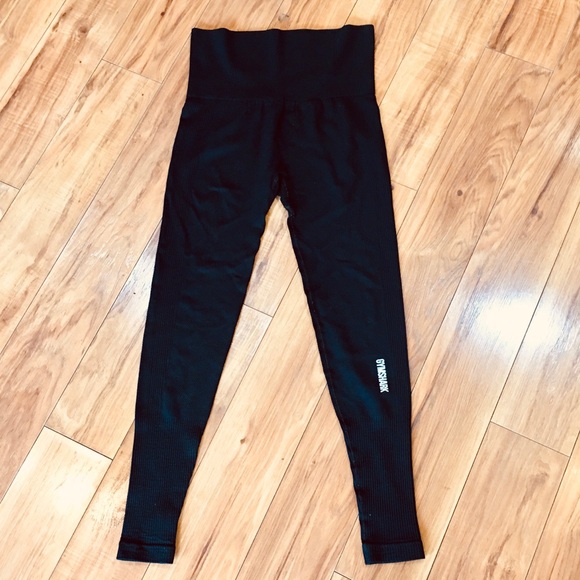 Gymshark ribbed knit leggings pants thick cotton preppy fitness yoga sma… - Picture 5 of 5
